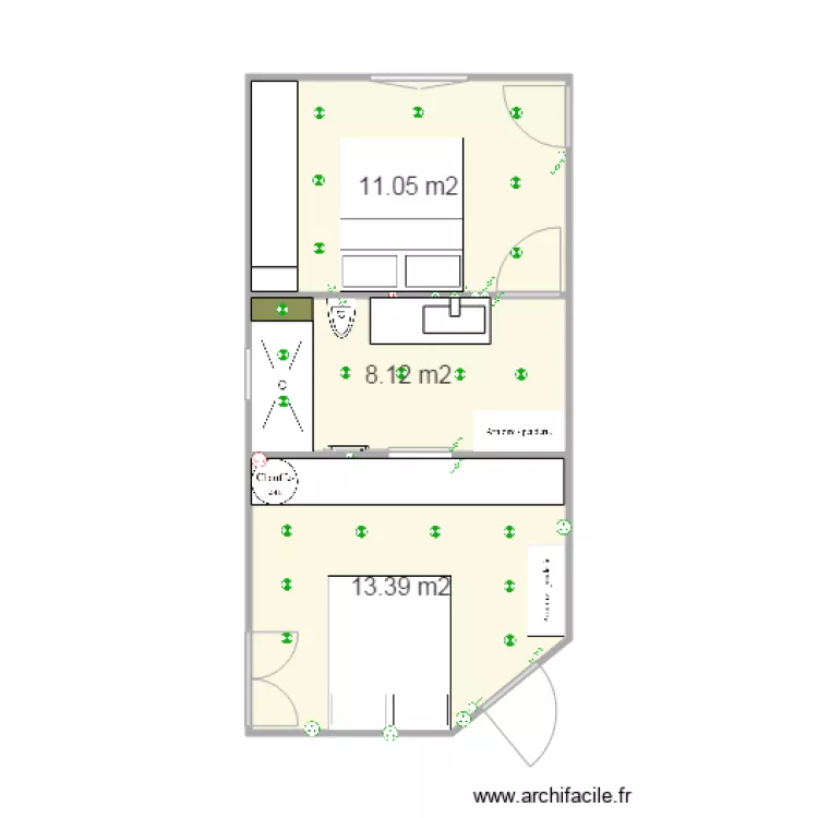 salle de bain. Plan de 