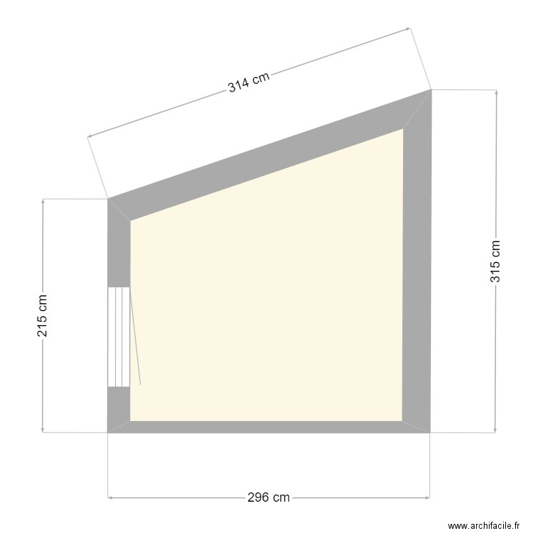 Menton Chambre filles du fond. Plan de 1 pièce et 6 m2