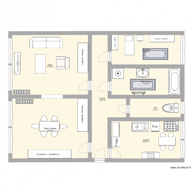 Appartement - Plan dessiné par charlene2603