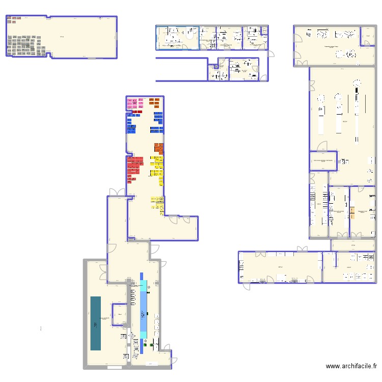 Projet Cuisines HL v19. Plan de 26 pièces et 1100 m2