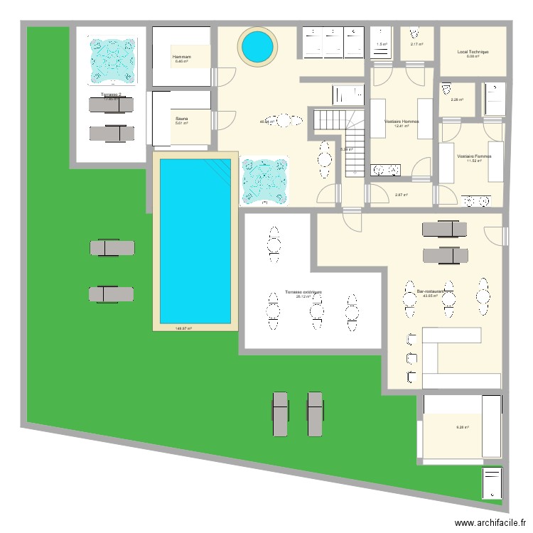 VILLA SCHOEFFERT RDC SPA V2. Plan de 0 pièce et 0 m2