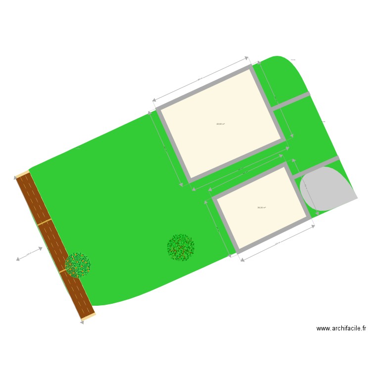 PLAN DE MASSE CRETEIL EXISTANT. Plan de 2 pièces et 68 m2