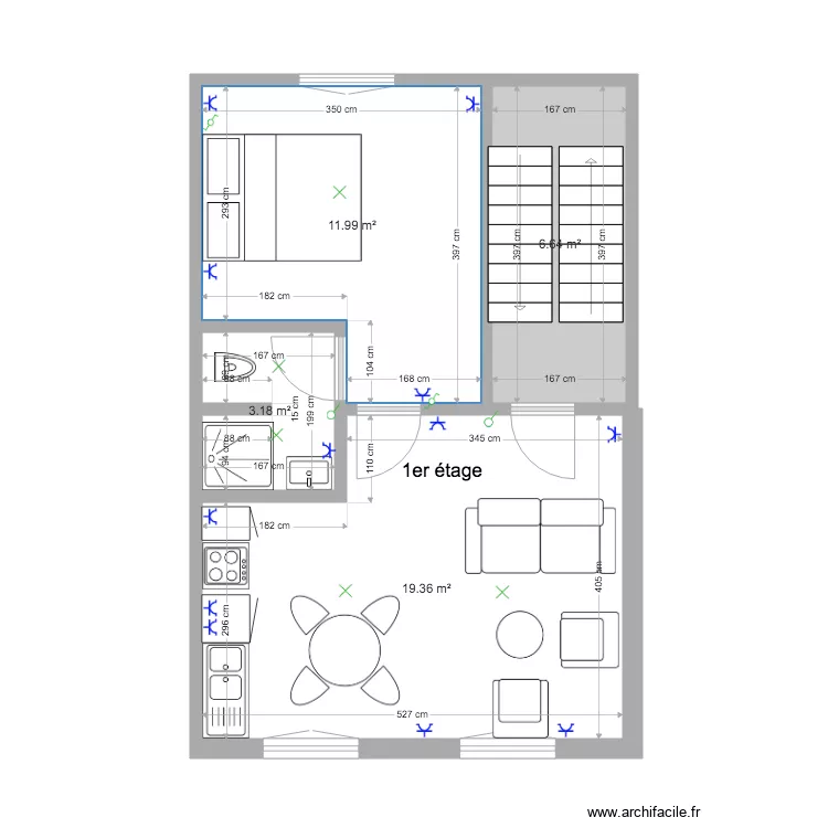 Mtype ROSSINI 1 etage LD. Plan de 