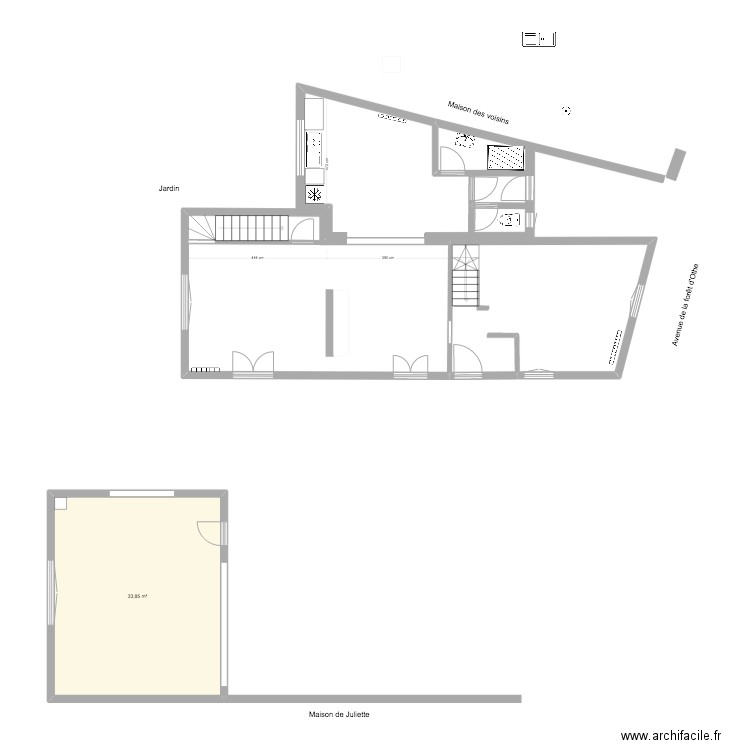 PLAN JUIN 23 - annexe + petite. Plan de 1 pièce et 34 m2