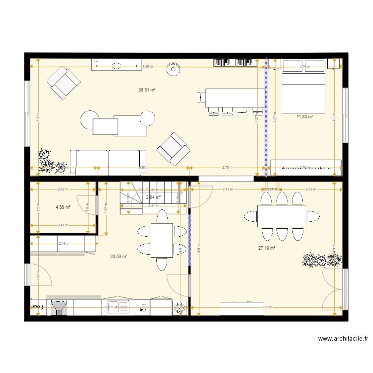 MICHOLET Sophie. Plan de 11 pièces et 211 m2