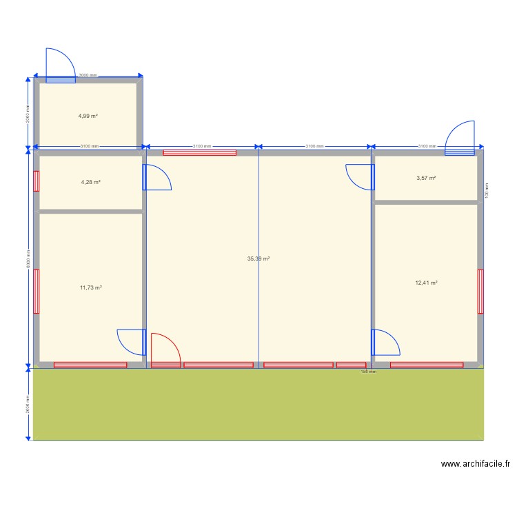 Юлия Барн. Plan de 7 pièces et 95 m2