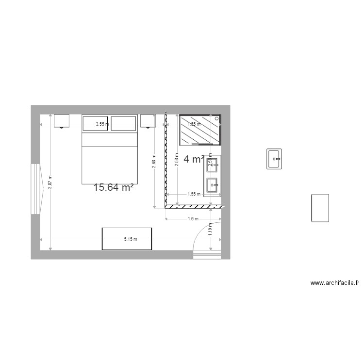 BELLECOUR CHAMBRE PARENTALE. Plan de 0 pièce et 0 m2