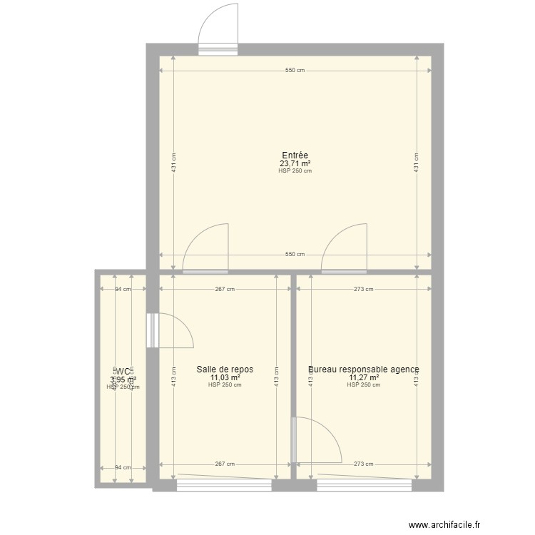 plan DOMAUNET. Plan de 4 pièces et 50 m2