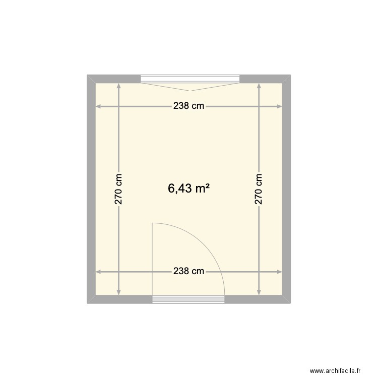 cuisine. Plan de 1 pièce et 6 m2