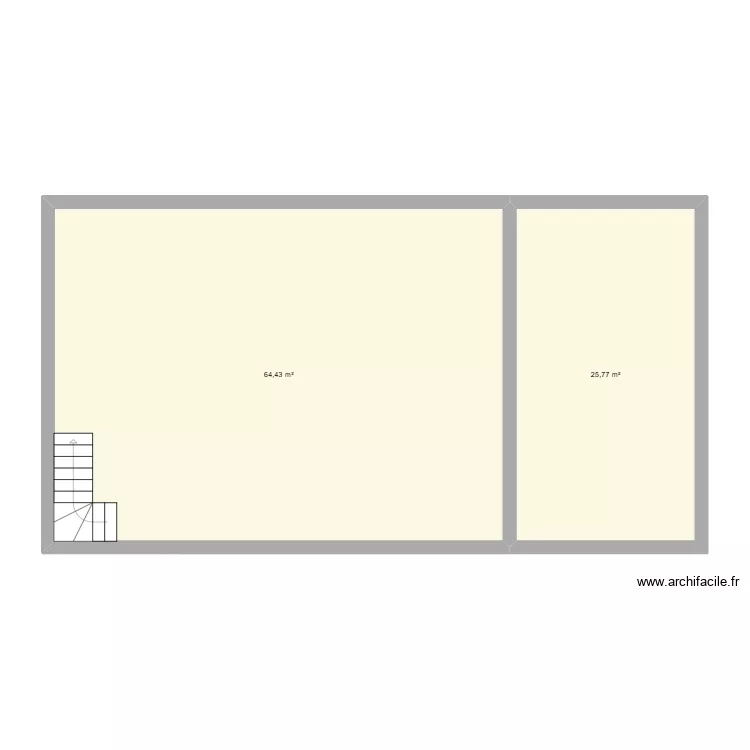 cedric RDC. Plan de 2  et 90 m²