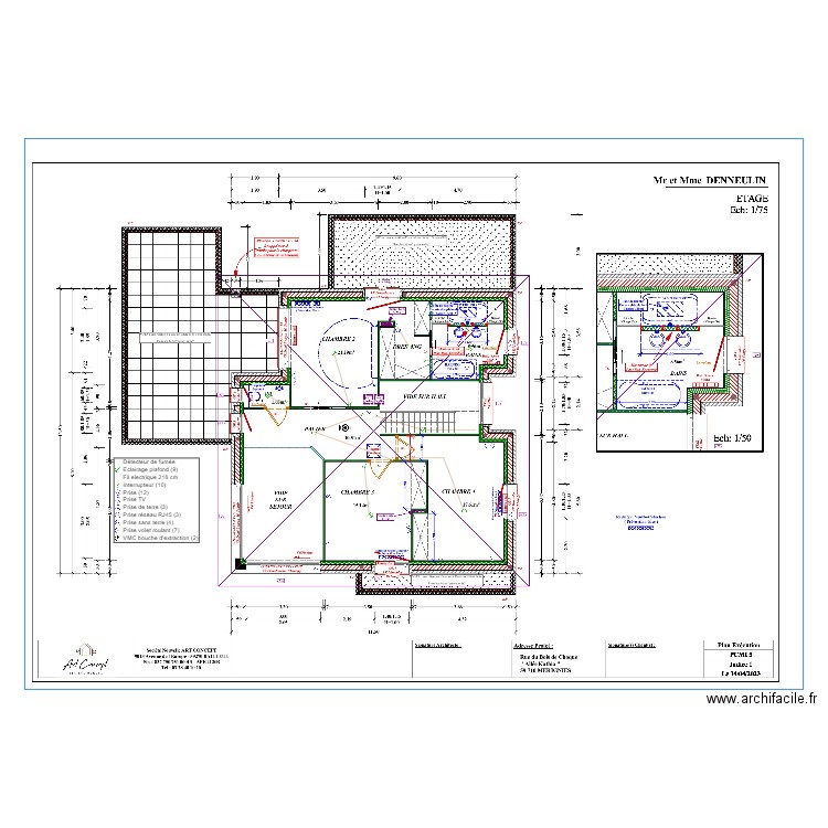 DENNEULIN Plan elec étage. Plan de 0 pièce et 0 m2