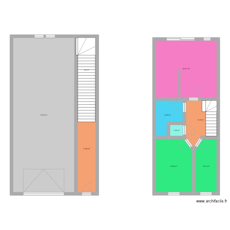 Heid des Fawes. Plan de 9 pièces et 154 m2