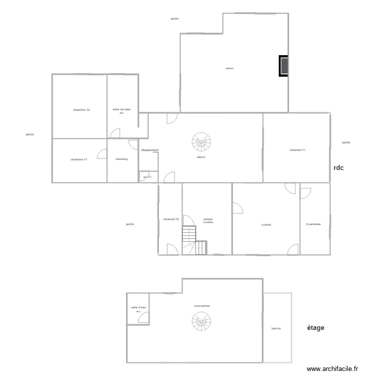 michel guicheteau rdc etage. Plan de 