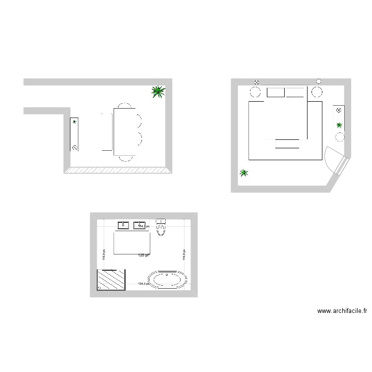 Lisanne2. Plan de 2 pièces et 30 m2
