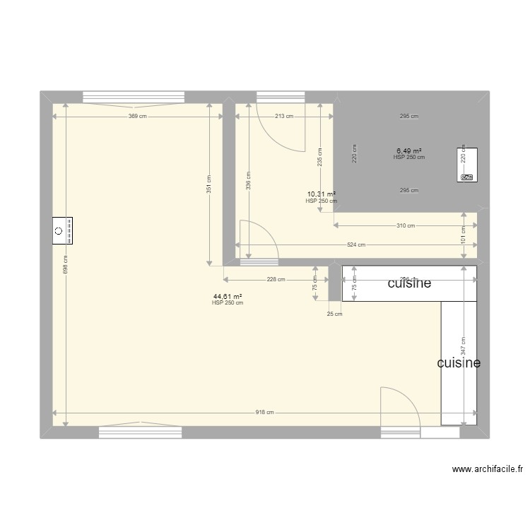 bosman chauffage sol. Plan de 3 pièces et 61 m2