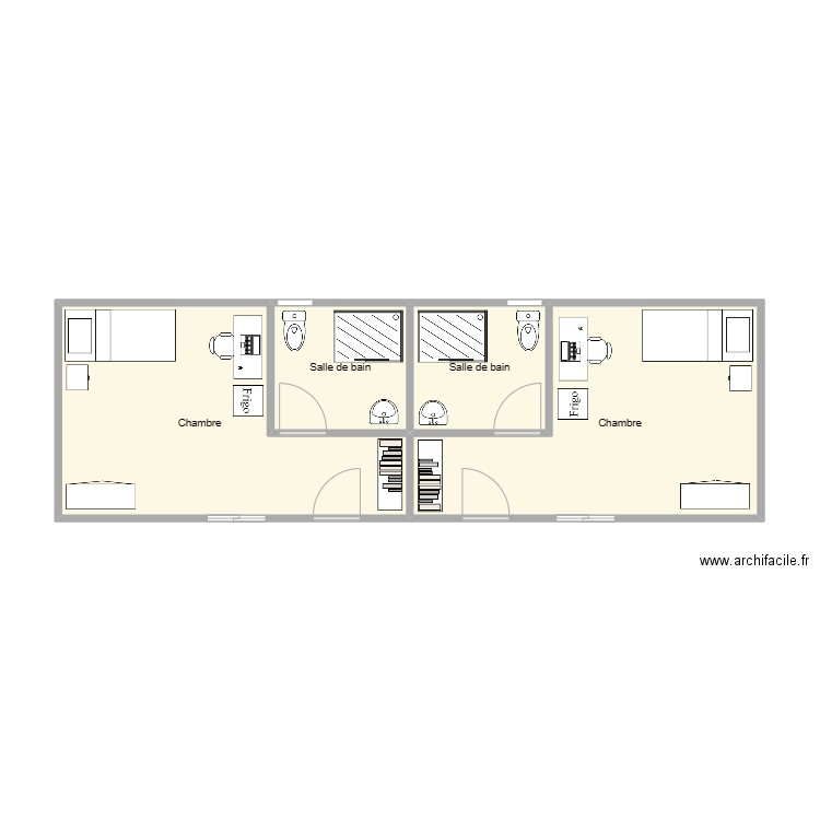 Chambres en module 40 pieds. Plan de 0 pièce et 0 m2
