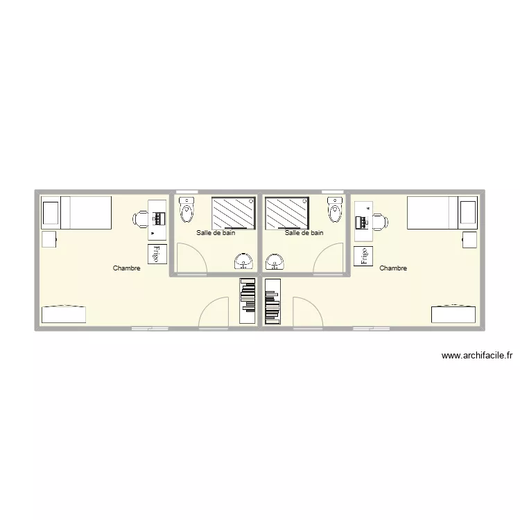 Chambres en module 40 pieds. Plan de 