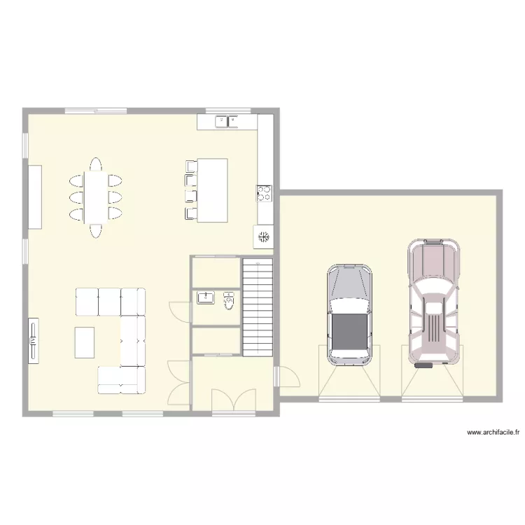 maison carr&eacute;. Plan de 