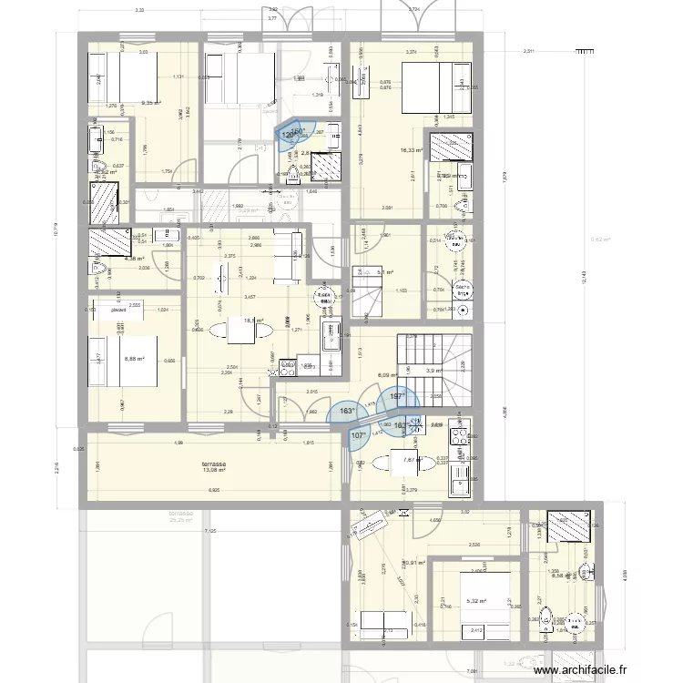 maison dunes 1er &eacute;tage. Plan de 