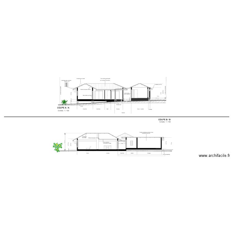 COUPE A A 2 . Plan de 0 pièce et 0 m2