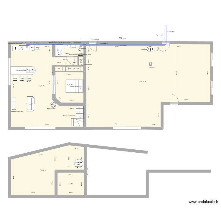 Plan Nandi . Plan de 5 pièces et 206 m2