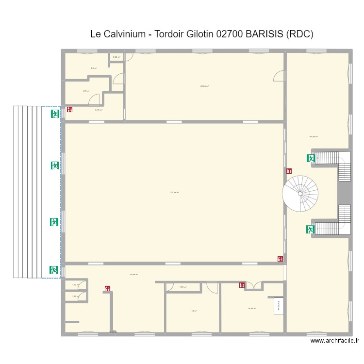 Calvi RDC Pompier. Plan de 0 pièce et 0 m2