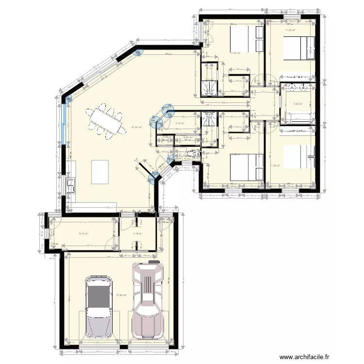 plan maison biscornu. Plan de 