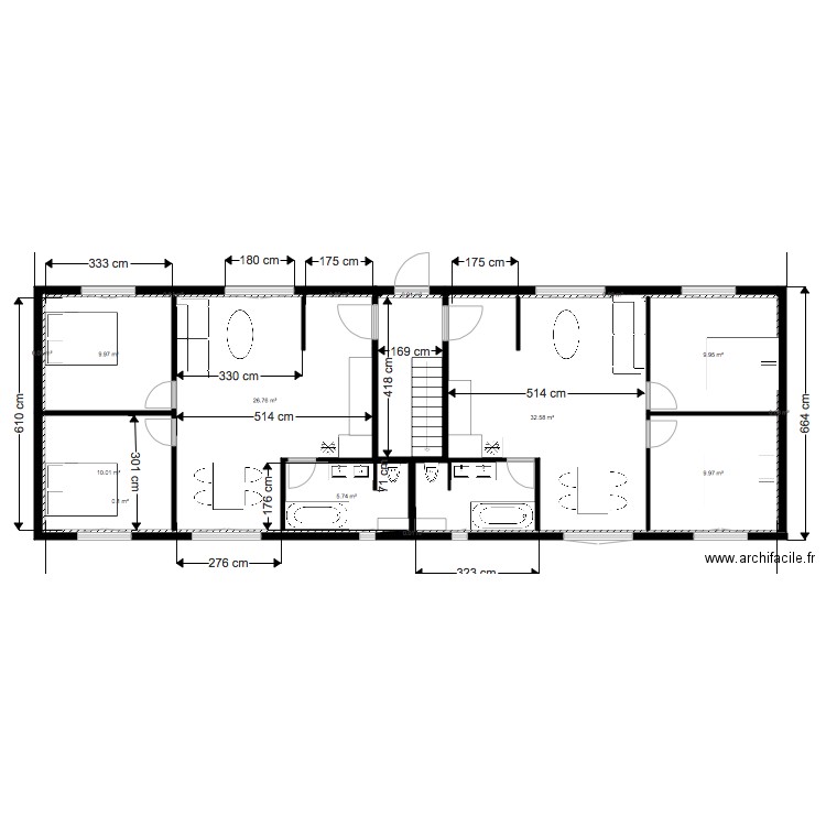 pan masse immeuble ferté. Plan de 0 pièce et 0 m2