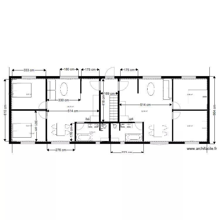 pan masse immeuble fert&eacute;. Plan de 