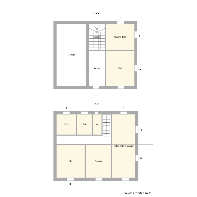 GODON Antoine. Plan de 12 pièces et 73 m2