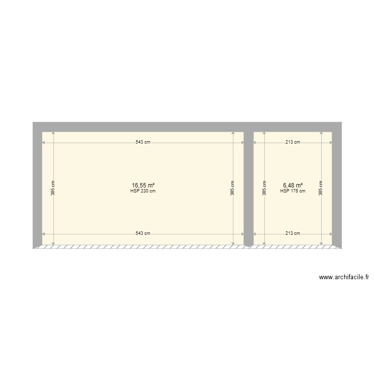 cadastre. Plan de 2 pièces et 23 m2