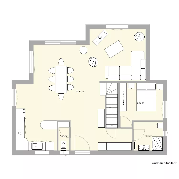 chalet rdc meuble. Plan de 