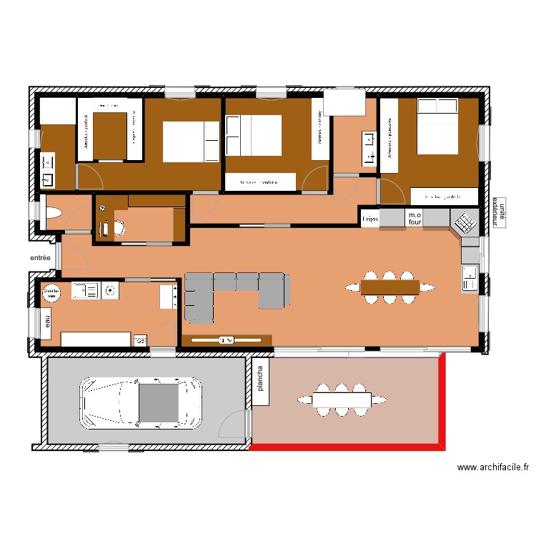 plan habitation aménager  . Plan de 12 pièces et 152 m2