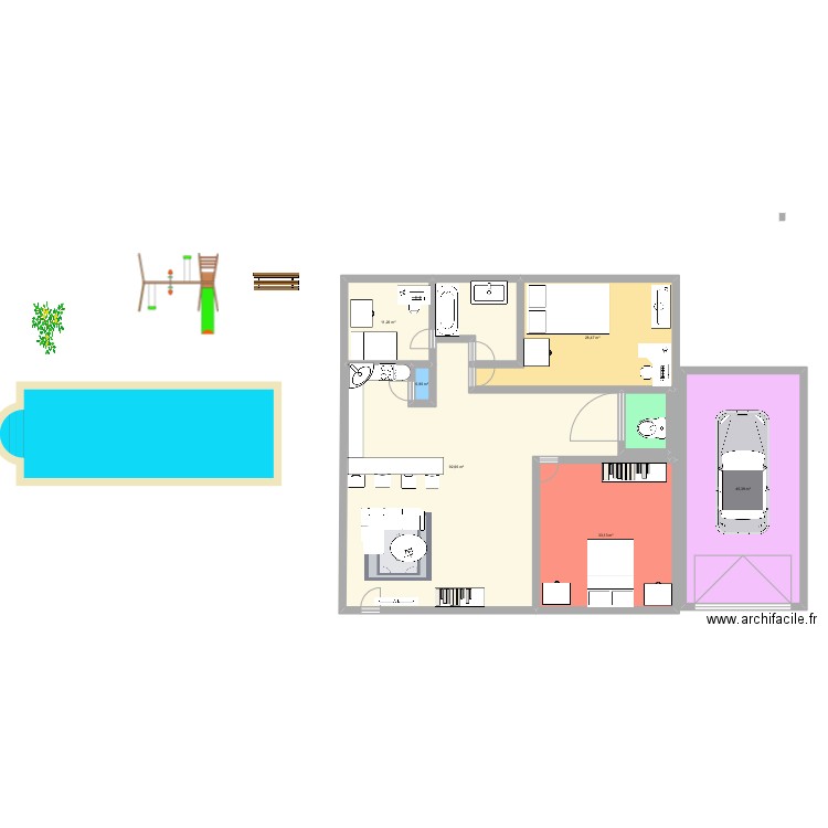 Projet techno . Plan de 7 pièces et 216 m2