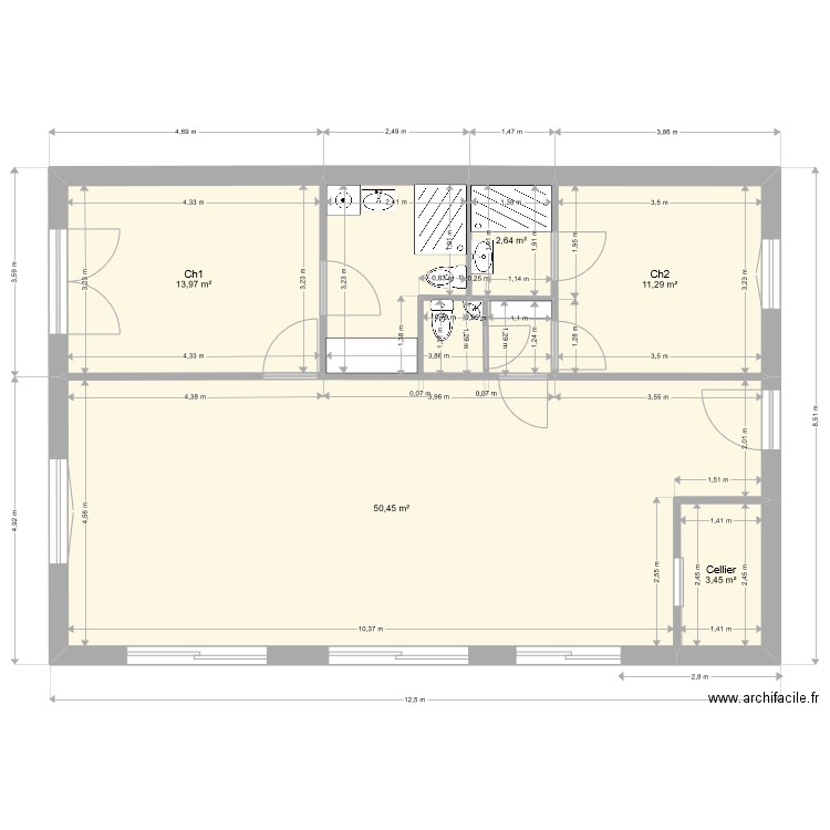 base mod 2. Plan de 0 pièce et 0 m2