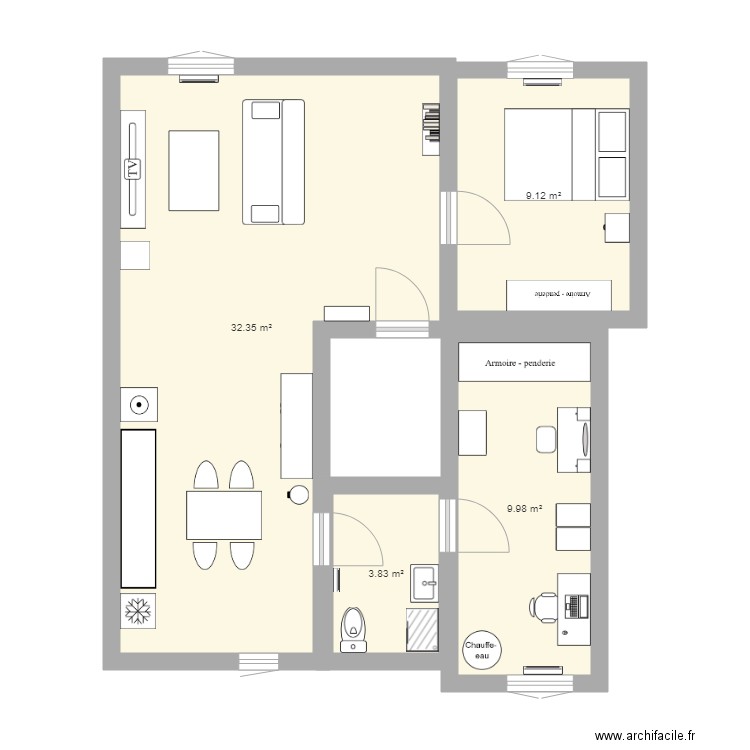 Appartement version 1. Plan de 0 pièce et 0 m2