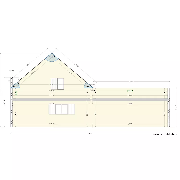 GABARI PIGNON. Plan de 
