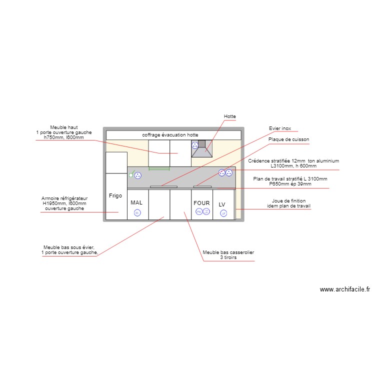NERON CUISINE. Plan de 0 pièce et 0 m2