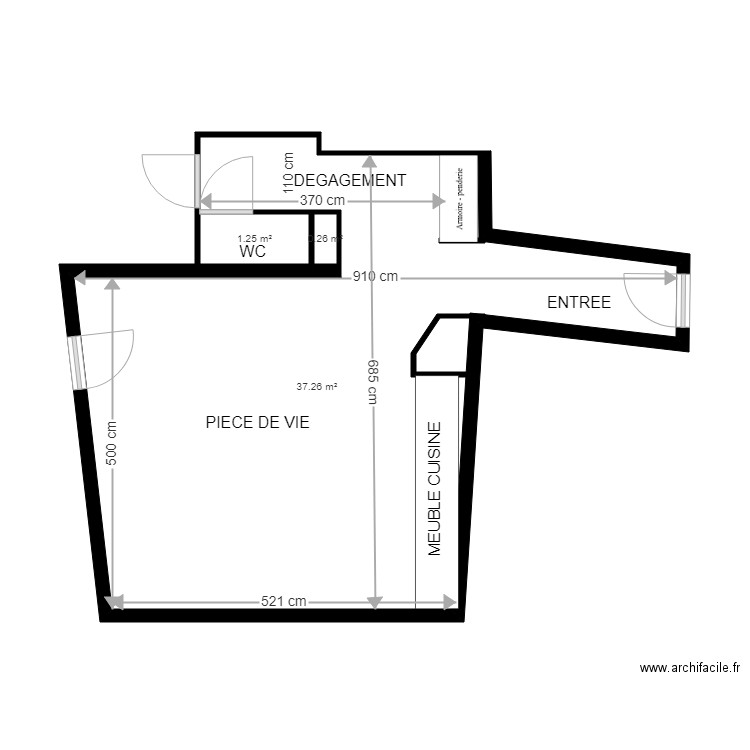 PLAN MOGENOT. Plan de 3 pièces et 39 m2