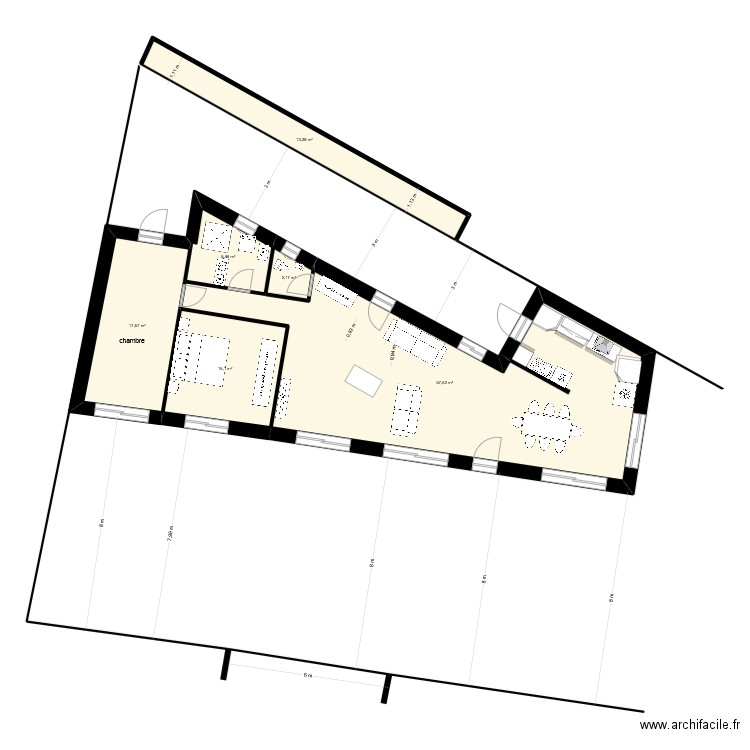 RDC du 15 juin2021  1mimi. Plan de 6 pièces et 122 m2