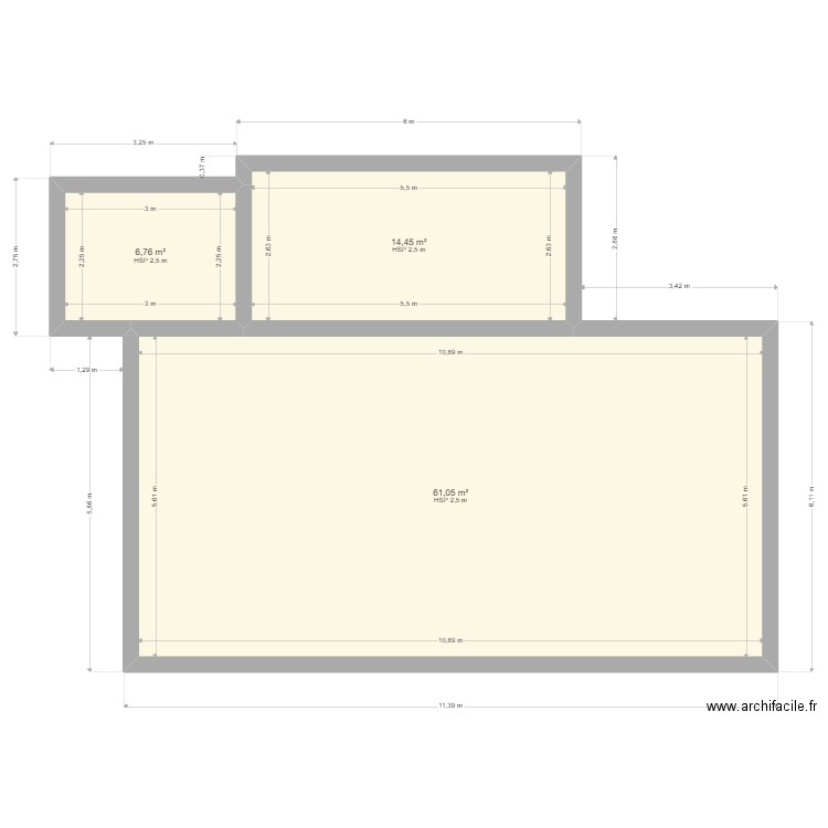 plan de base. Plan de 3 pièces et 82 m2