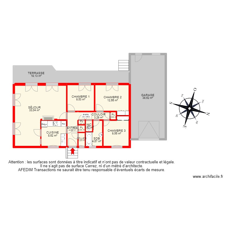 BI 12838 - . Plan de 17 pièces et 224 m2