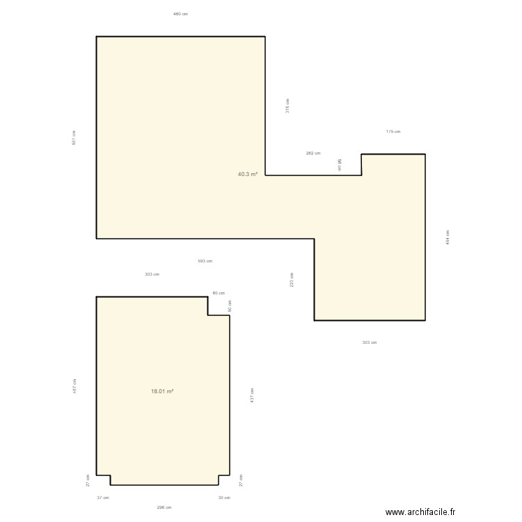 Toregrosa thuir. Plan de 2 pièces et 58 m2