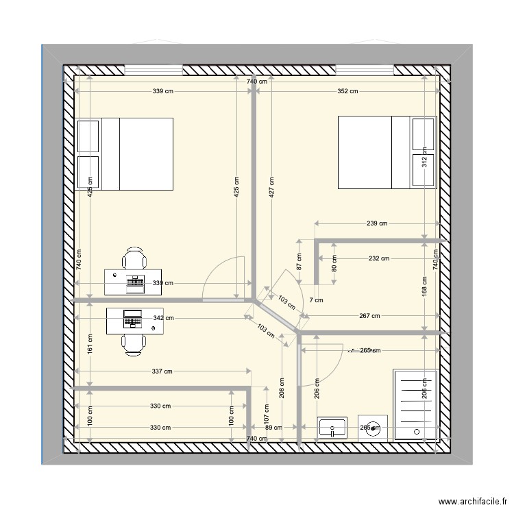 appartement neuf arrière motif. Plan de 10 pièces et 205 m2