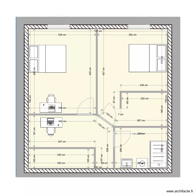 appartement neuf arri&egrave;re motif. Plan de 