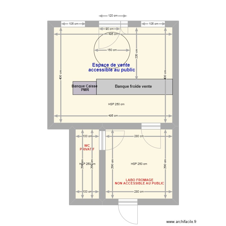 PLAN NU FROMAGERIE 2. Plan de 3 pièces et 31 m2