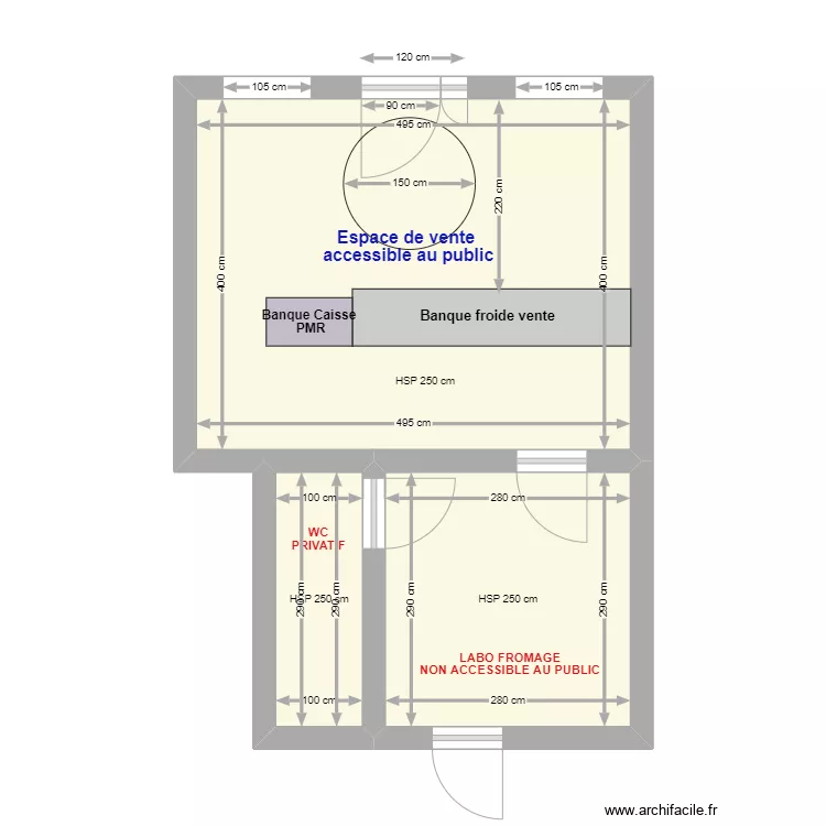 PLAN NU FROMAGERIE 2. Plan de 