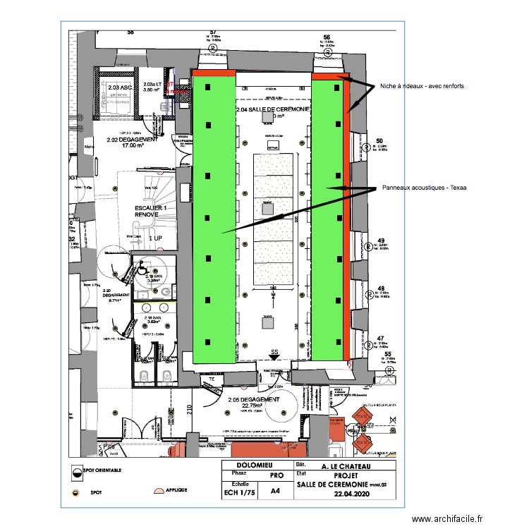 Plafond Gyptone Cérémonie. Plan de 0 pièce et 0 m2