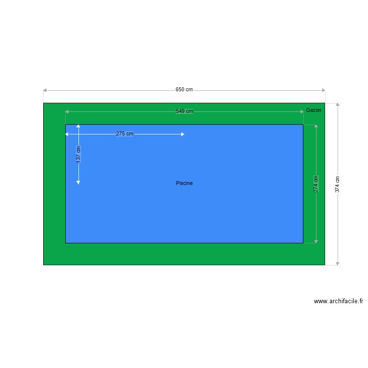 Plan piscine 5.49 x 2.74m. Plan de 0 pièce et 0 m2