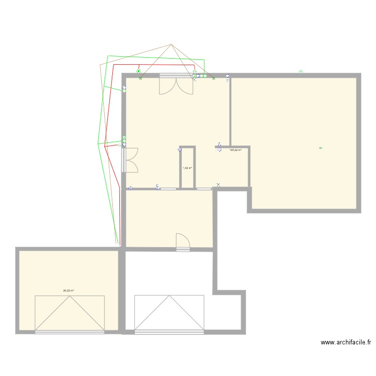 plan maison avec extension garage v1 elec. Plan de 0 pièce et 0 m2
